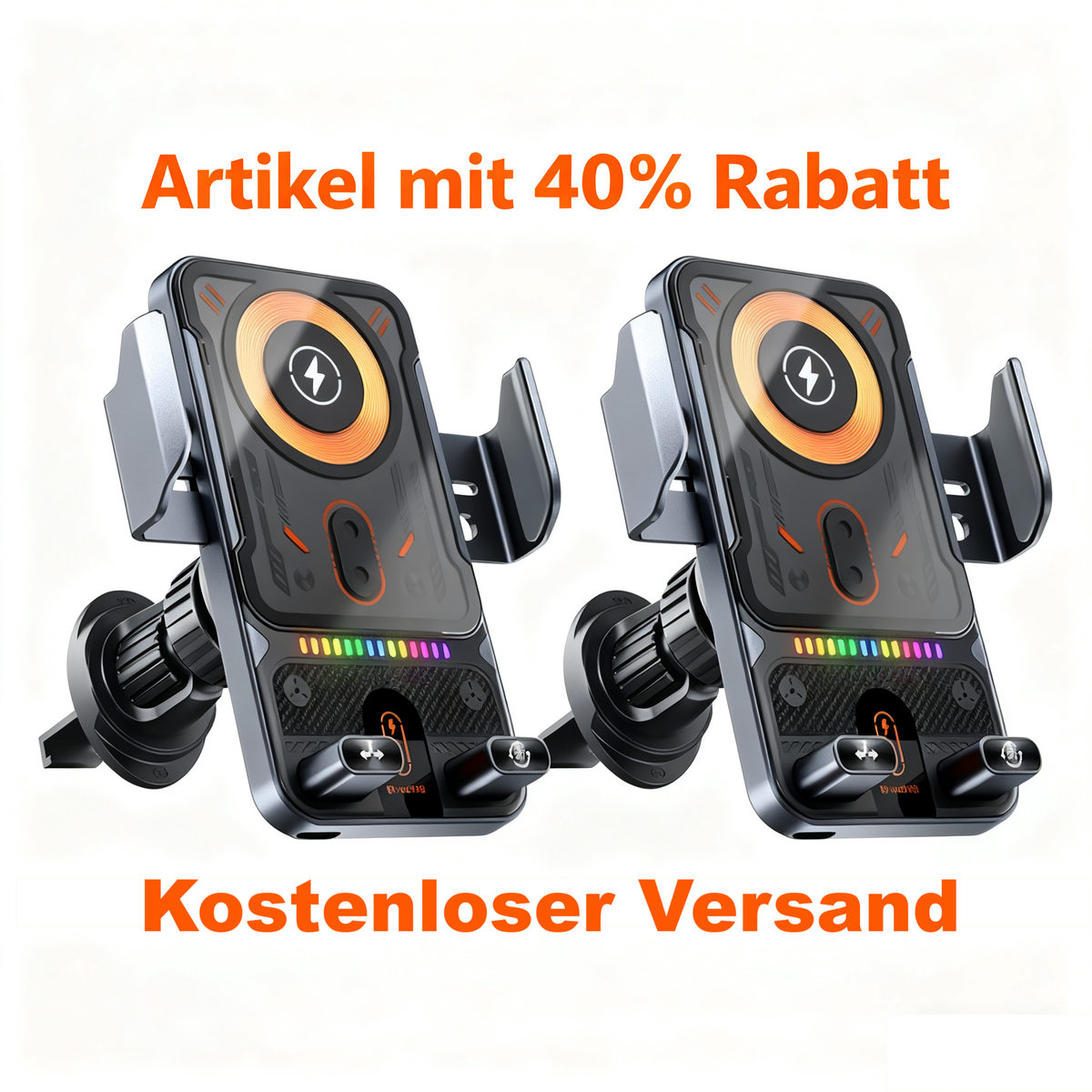 🙌Slimme 2-in-1 telefoonhouder voor in de auto met draaifunctie en draadloze oplader
