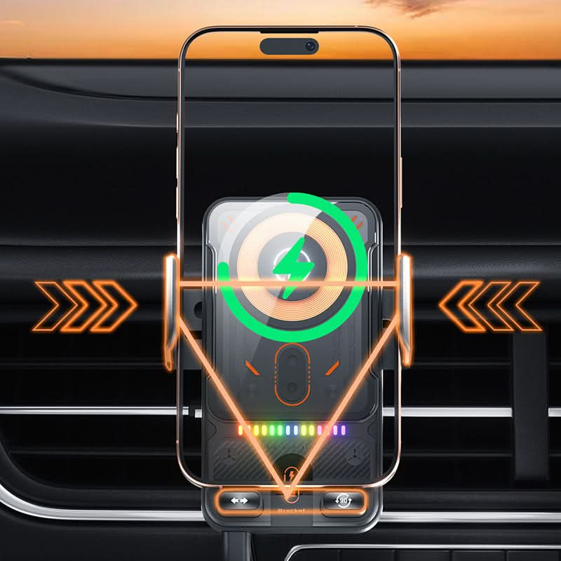 🙌Slimme 2-in-1 telefoonhouder voor in de auto met draaifunctie en draadloze oplader