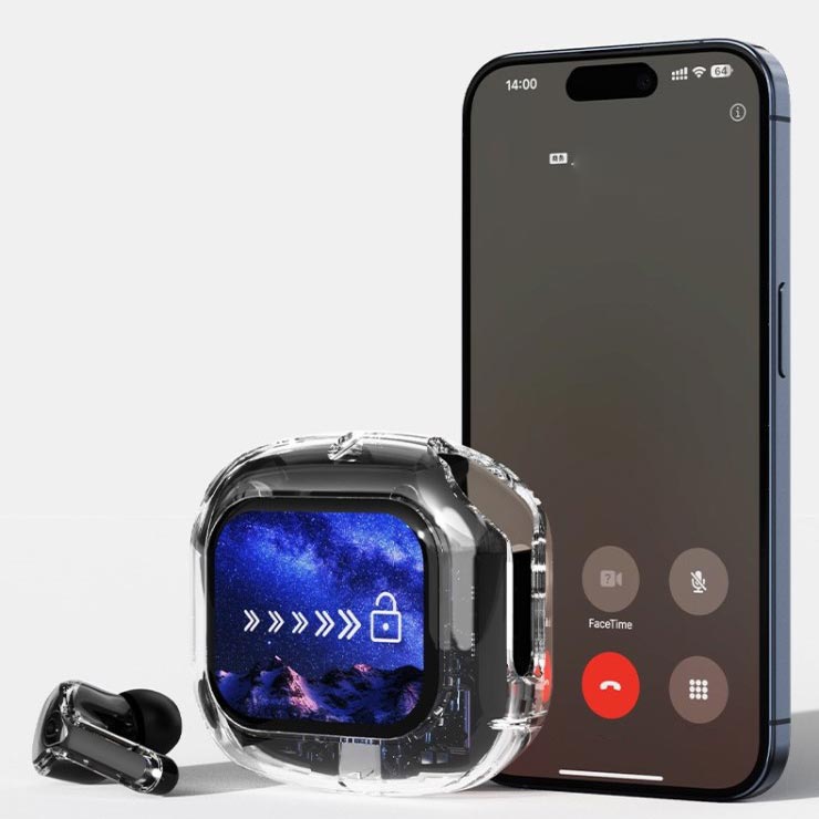 🎧Draadloze Bluetooth 5.4 oordopjes met volledig kleurentouchscreen en ruisonderdrukking✨