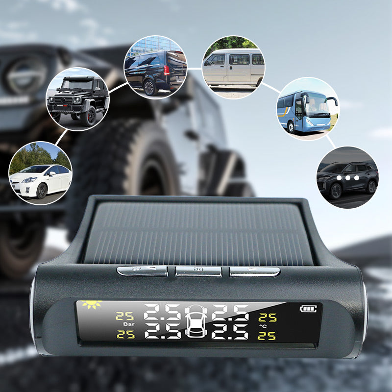 🔥Zonne-Energie Vierwiel Banden Drukmonitor met Real-Time Display