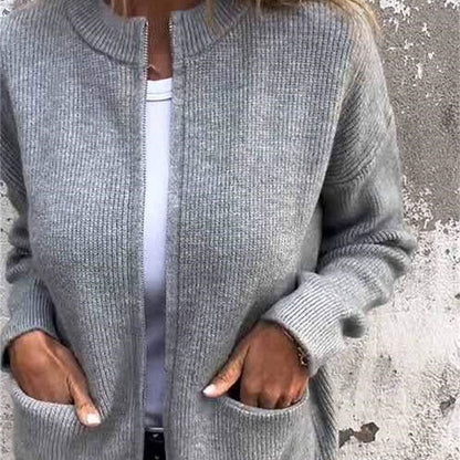 🔥Zachte & warme gebreide damesjas met rits – pluist niet🧥