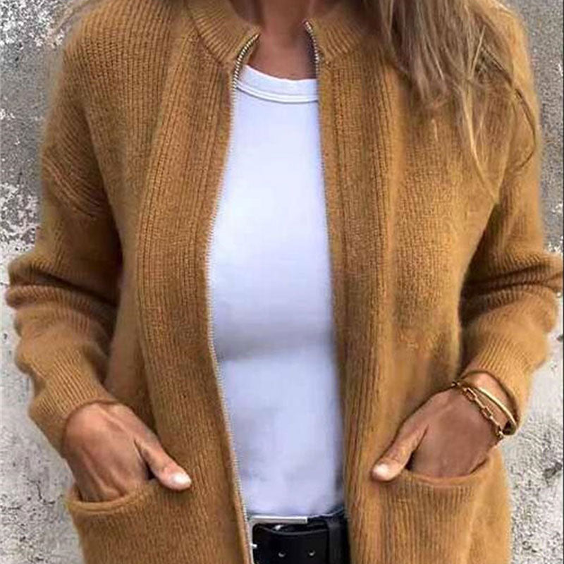 🔥Zachte & warme gebreide damesjas met rits – pluist niet🧥