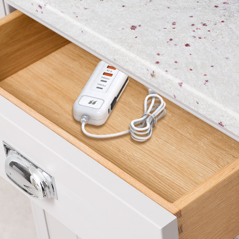 🎄⚡ ALTIJD 50% KORTING! Dit 66W Europese snellaadstopcontact met 2 PD + 2 USB en ingebouwde Type-C kabel laadt 4 apparaten tegelijk – nooit meer te weinig stopcontacten of losse kabels, veilig en compact!