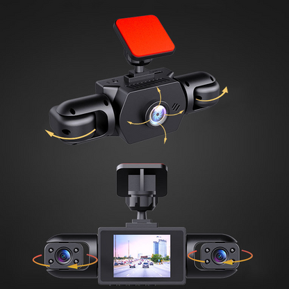 📹4-Lens 360° Zicht Dashcam - 1080P HD & Nachtzicht: Elimineer Blinden Hoeken & Bescherm Bewijsmateriaal!