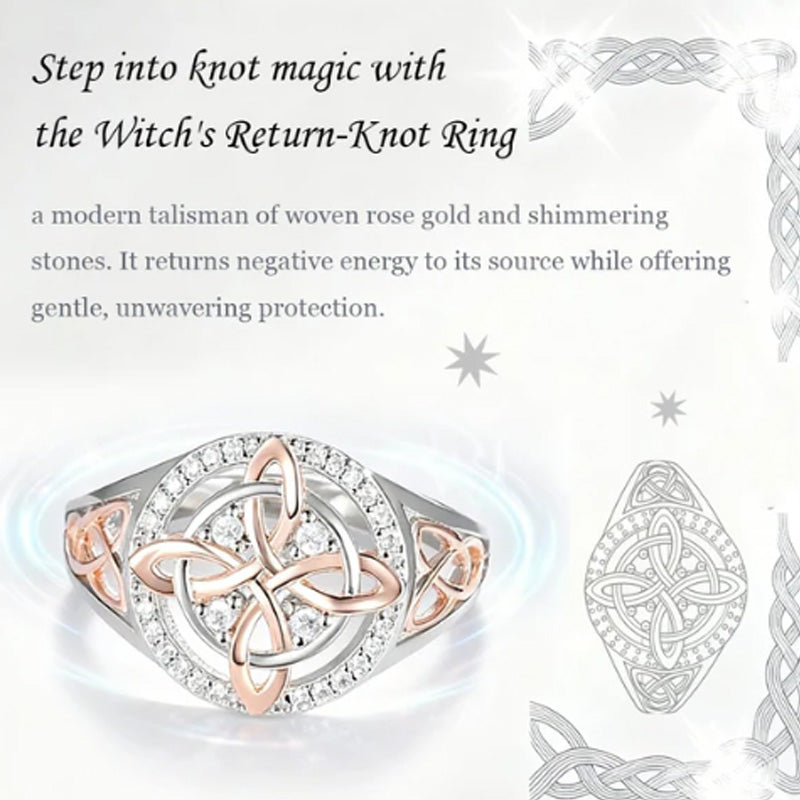 💖Elegant 2-Tone Celtic Knot Zircon Ring