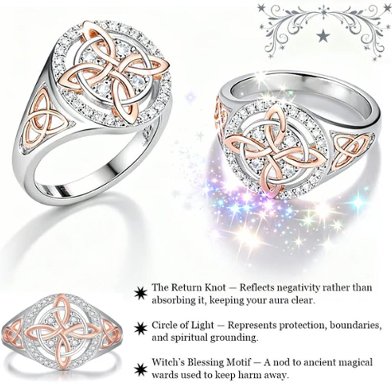 💖Elegant 2-Tone Celtic Knot Zircon Ring