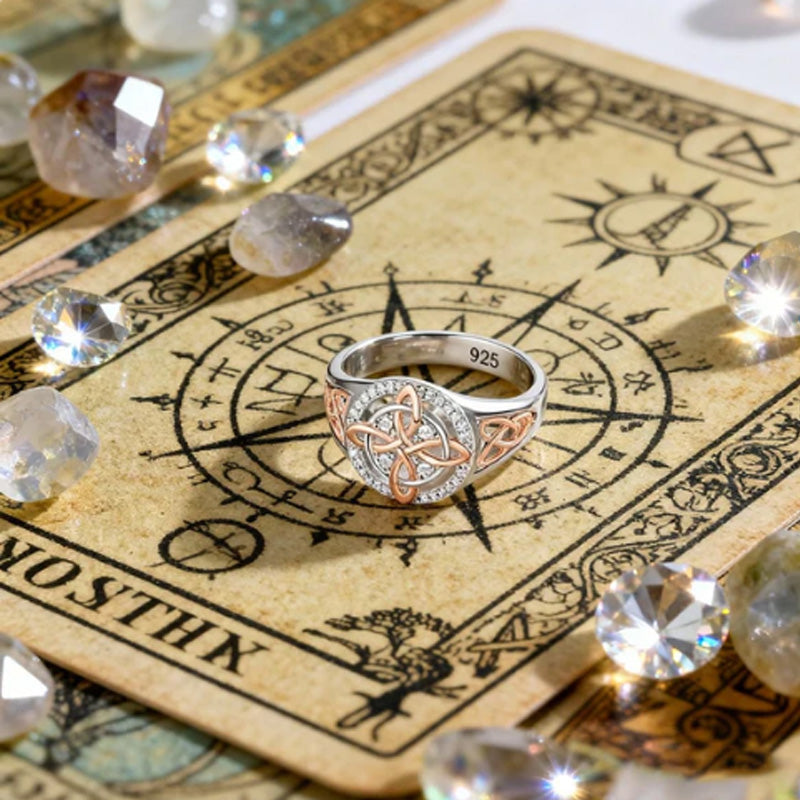 💖Elegant 2-Tone Celtic Knot Zircon Ring