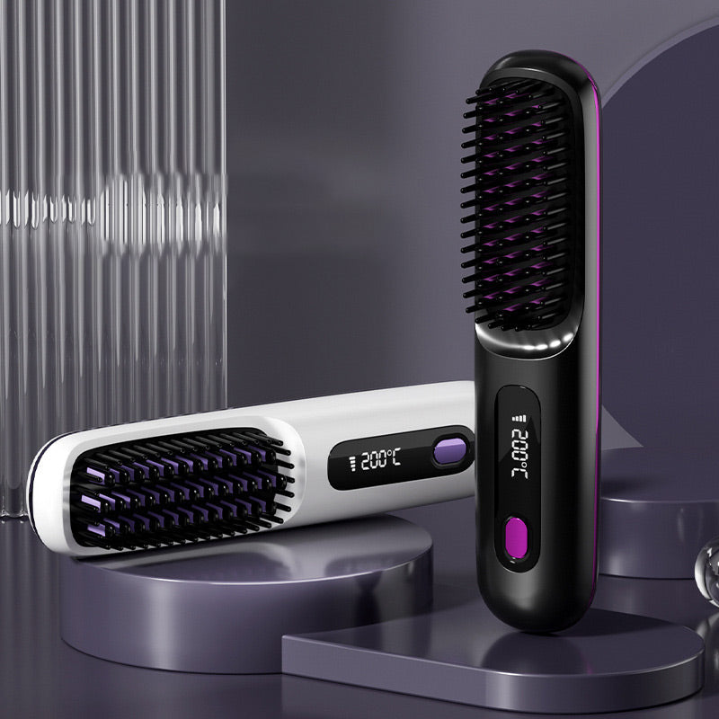 🎉Nieuwjaars Cadeau 50% KORTING!🌟Draadloze Keramische Verwarmingskam voor Haar – 3D Tanden + 3 Temperatuursinstellingen: Frizz-vrij & Glanzend in 20 Sec!