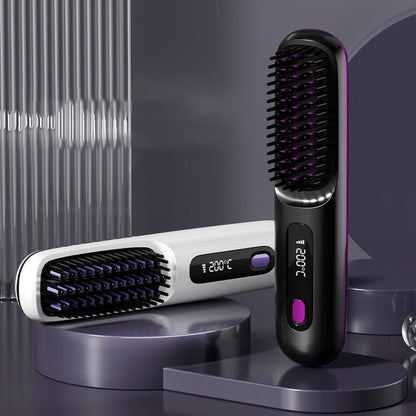 🎉Nieuwjaars Cadeau 50% KORTING!🌟Draadloze Keramische Verwarmingskam voor Haar – 3D Tanden + 3 Temperatuursinstellingen: Frizz-vrij & Glanzend in 20 Sec!