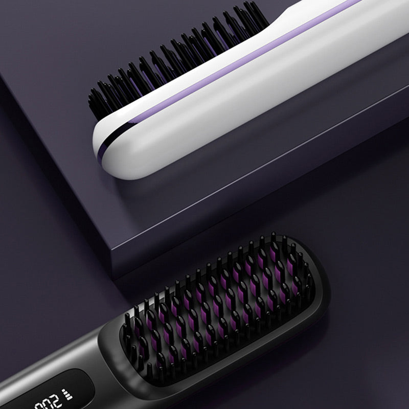 🎉Nieuwjaars Cadeau 50% KORTING!🌟Draadloze Keramische Verwarmingskam voor Haar – 3D Tanden + 3 Temperatuursinstellingen: Frizz-vrij & Glanzend in 20 Sec!
