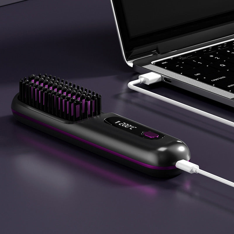 🎉Nieuwjaars Cadeau 50% KORTING!🌟Draadloze Keramische Verwarmingskam voor Haar – 3D Tanden + 3 Temperatuursinstellingen: Frizz-vrij & Glanzend in 20 Sec!
