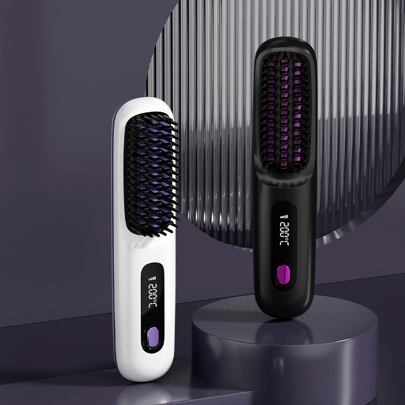 🎉Nieuwjaars Cadeau 50% KORTING!🌟Draadloze Keramische Verwarmingskam voor Haar – 3D Tanden + 3 Temperatuursinstellingen: Frizz-vrij & Glanzend in 20 Sec!