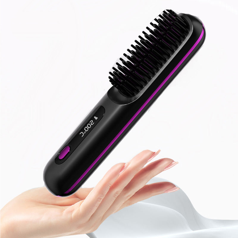 🎉Nieuwjaars Cadeau 50% KORTING!🌟Draadloze Keramische Verwarmingskam voor Haar – 3D Tanden + 3 Temperatuursinstellingen: Frizz-vrij & Glanzend in 20 Sec!