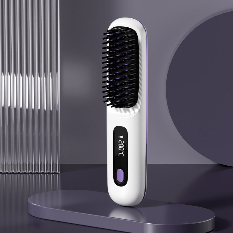 🎉Nieuwjaars Cadeau 50% KORTING!🌟Draadloze Keramische Verwarmingskam voor Haar – 3D Tanden + 3 Temperatuursinstellingen: Frizz-vrij & Glanzend in 20 Sec!