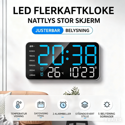 ⏰Multifunctionele decoratieve LED digitale wandklok