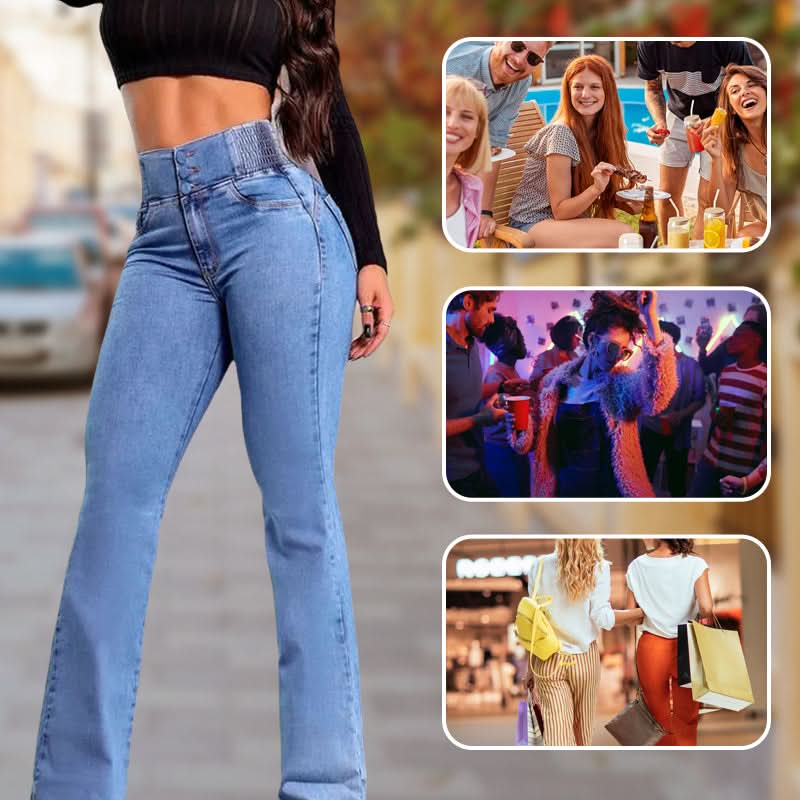 🎁2026 Nieuw binnen 50% KORTING👖 Stretch flare jeans met hoge taille