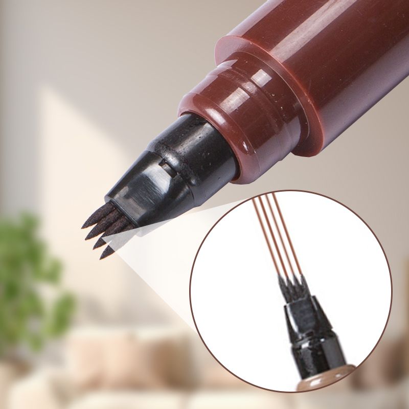 🔥Koop 1 krijg 1 gratis💥Waterdichte vierpuntige baard- en wenkbrauw pen