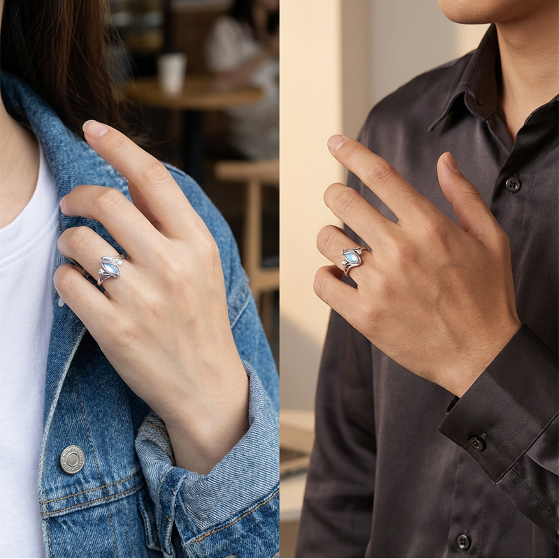 ✨💍Moderne ovale ring – met zirkonia-accenten en een strakke afwerking