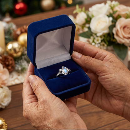 ✨💍Moderne ovale ring – met zirkonia-accenten en een strakke afwerking