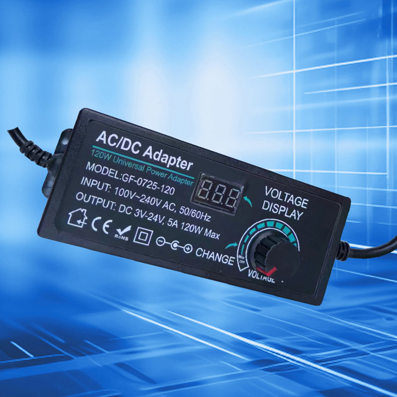 ⚡️ Instelbare universele AC/DC-voedingsadapter van 3 V tot 24 V, 3/4/5 A