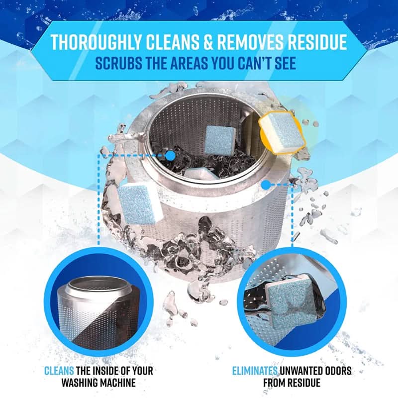🎉Nieuwjaars Cadeau 50% KORTING!🧼Wasmachine Diep Reinigingstabletten: 99% Bacteriën Doden + Diep Reiniging – Eenvoudig Schoon Zonder Schade!