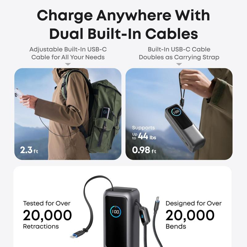 📢📢43% OFF !!!⏰🔥Portable Charger with Built-in Cable⚡