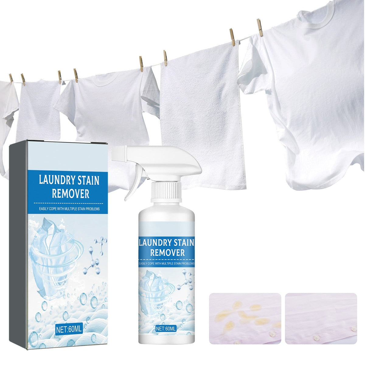 💘🧺 Krachtige Vlekverwijderaar voor Wassen – Snel & Zacht voor Stoffen!