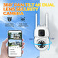 🔍🔍360° pan-tilt 4K-beveiligingscamera met dubbele lens