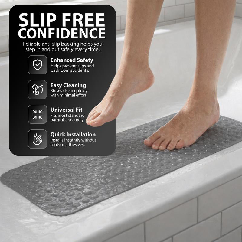 🛁 Antislip badmat 100×40 cm – Sterke zuignappen, zacht en veelzijdig – Veilige grip in de douche en de badkamer