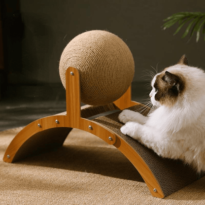 🐱 🧶 Natuurlijke sisal-krabbal met kartonnen onderlaag – Bevredigt de krabdrang, beschermt meubels & geschikt voor elke kat 🎉