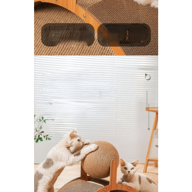🐱 🧶 Natuurlijke sisal-krabbal met kartonnen onderlaag – Bevredigt de krabdrang, beschermt meubels & geschikt voor elke kat 🎉