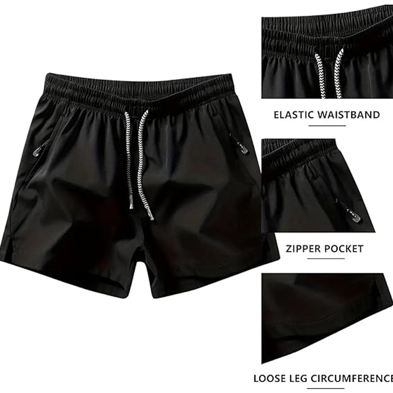 Sneldrogende sportshort voor heren met zakken met ritssluiting