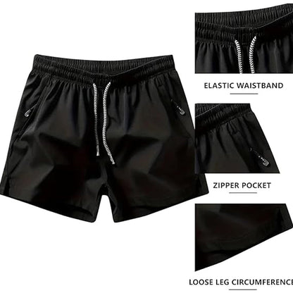 Sneldrogende sportshort voor heren met zakken met ritssluiting