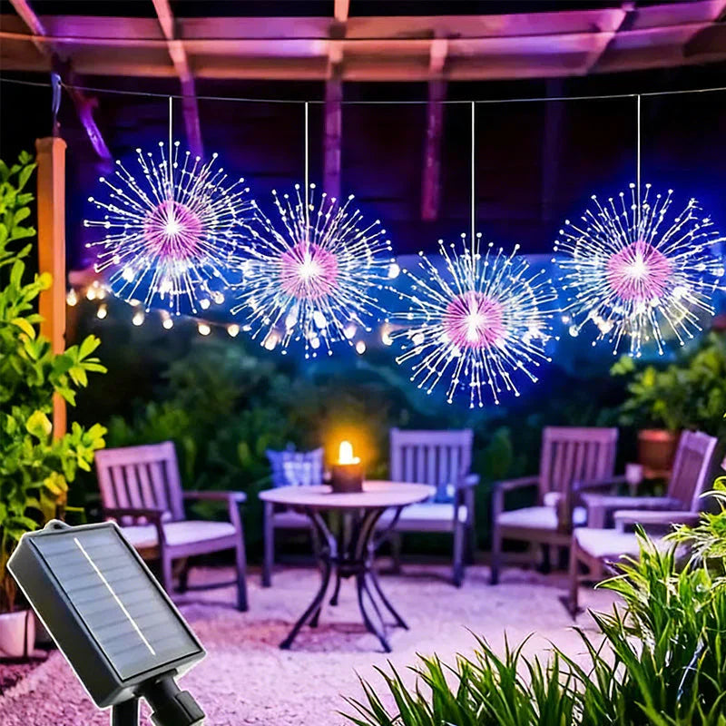 Zonne-energie vuurwerk lichtslinger voor tuin en feesten