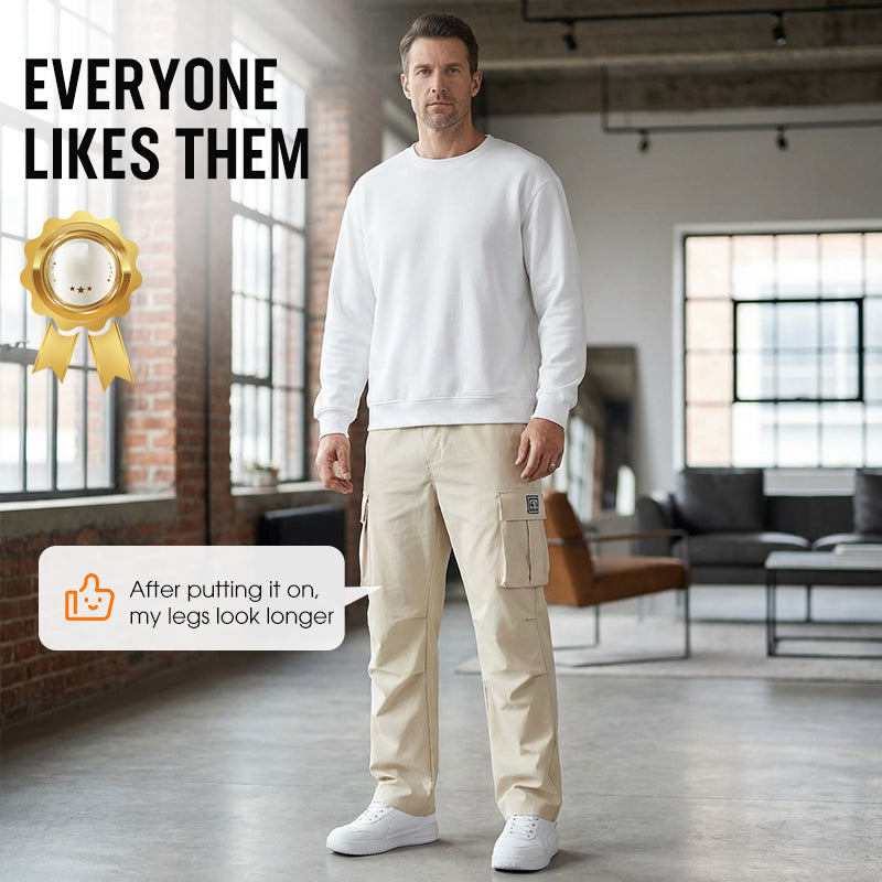 👖  Stretchbroek voor heren met zakken 🛠️ perfect voor werk, reizen of actieve dagen 🏃‍♂️