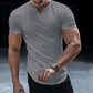 💎 50% KORTING NU! ⚡ Heren Casual Effen Sportief T-Shirt – Slim Fit, Ingekeepte V-Hals & Premium Stretch Stof 👕🔥