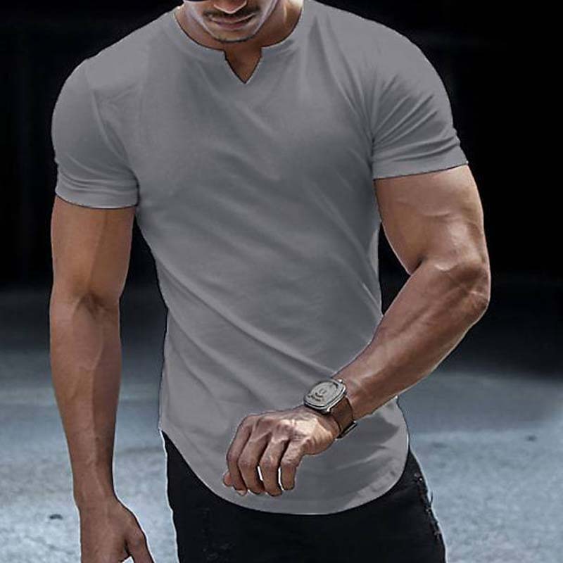 💎 50% KORTING NU! ⚡ Heren Casual Effen Sportief T-Shirt – Slim Fit, Ingekeepte V-Hals & Premium Stretch Stof 👕🔥