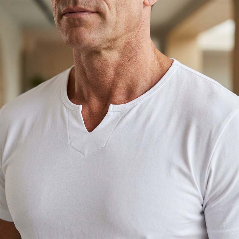 💎 50% KORTING NU! ⚡ Heren Casual Effen Sportief T-Shirt – Slim Fit, Ingekeepte V-Hals & Premium Stretch Stof 👕🔥