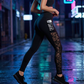 Yoga legging voor dames met mesh, hoge taille en zakken