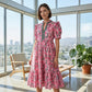 Dames Maxi-jurk met Bloemenprint en Pofmouwen