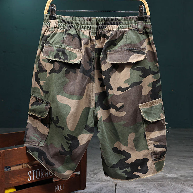 🩳 50% KORTING! 🔥 Camo-cargoshort met studs voor heren – slijtvast, veel zakken en een stoer camouflagepatroon – ideaal voor buitenactiviteiten en dagelijks gebruik 🌿