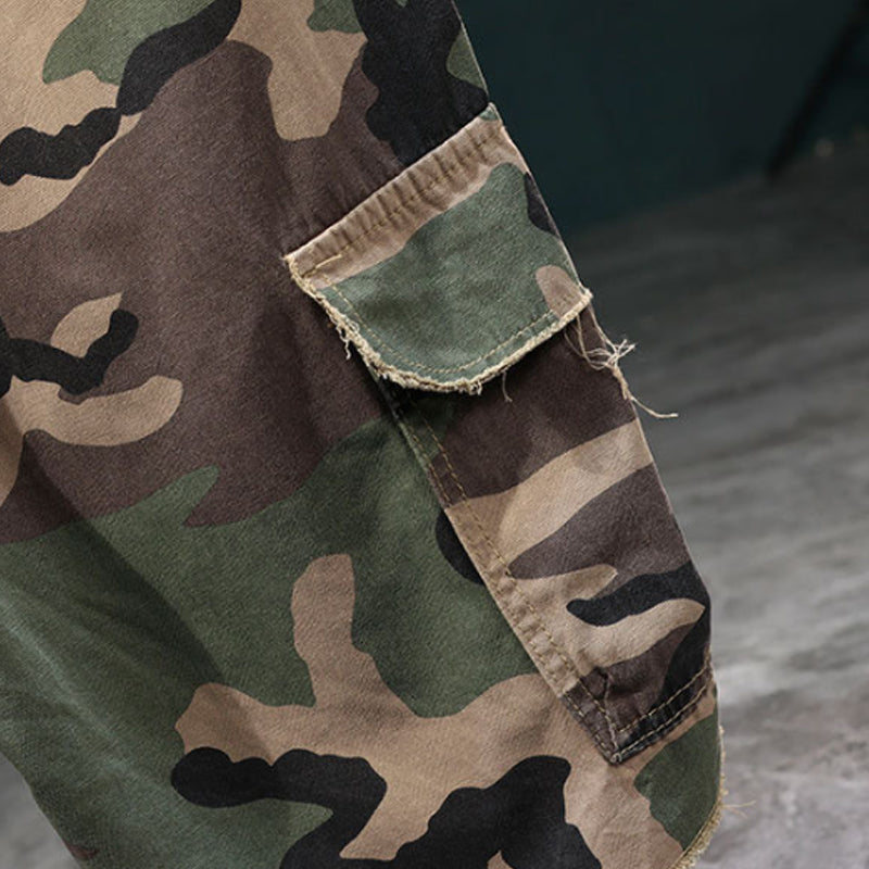 🩳 50% KORTING! 🔥 Camo-cargoshort met studs voor heren – slijtvast, veel zakken en een stoer camouflagepatroon – ideaal voor buitenactiviteiten en dagelijks gebruik 🌿