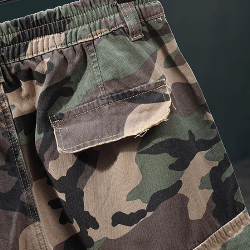 🩳 50% KORTING! 🔥 Camo-cargoshort met studs voor heren – slijtvast, veel zakken en een stoer camouflagepatroon – ideaal voor buitenactiviteiten en dagelijks gebruik 🌿