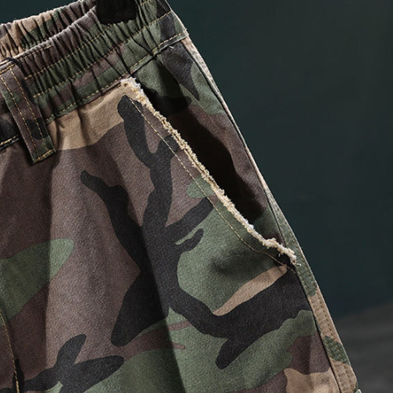 🩳 50% KORTING! 🔥 Camo-cargoshort met studs voor heren – slijtvast, veel zakken en een stoer camouflagepatroon – ideaal voor buitenactiviteiten en dagelijks gebruik 🌿
