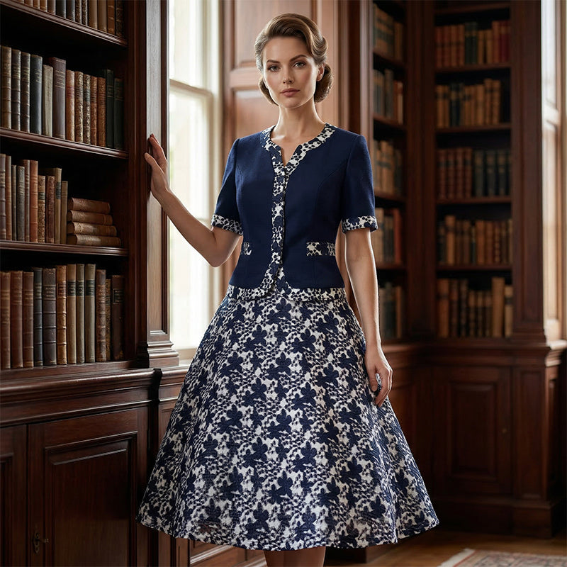 Elegante A-lijn Jurk met Bloemenprint
