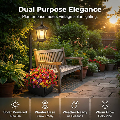 Buiten Solar Tuinlamp met Plantenbakvoet