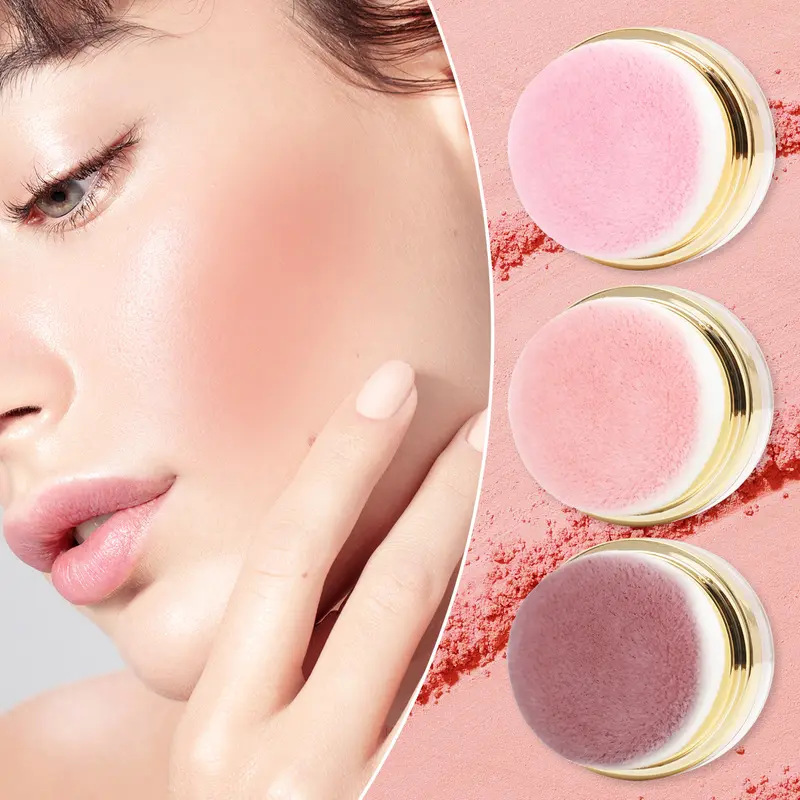 Draagbare poederblush met puff-applicator