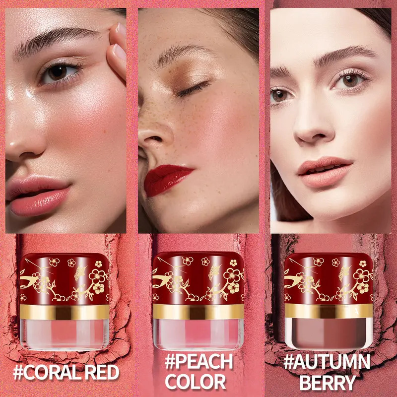 Draagbare poederblush met puff-applicator