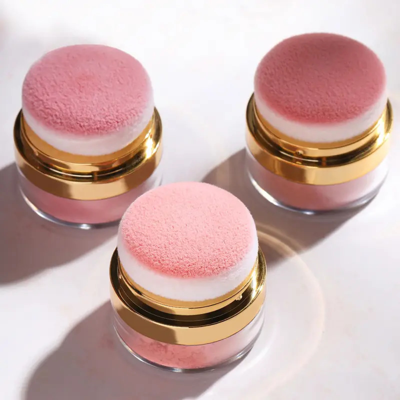 Draagbare poederblush met puff-applicator