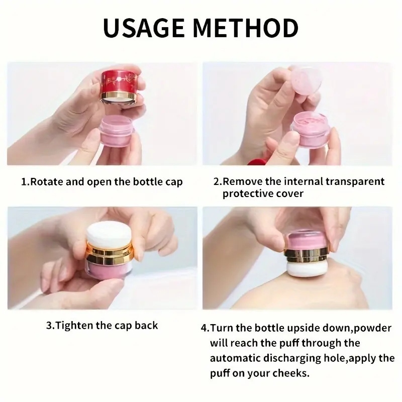 Draagbare poederblush met puff-applicator